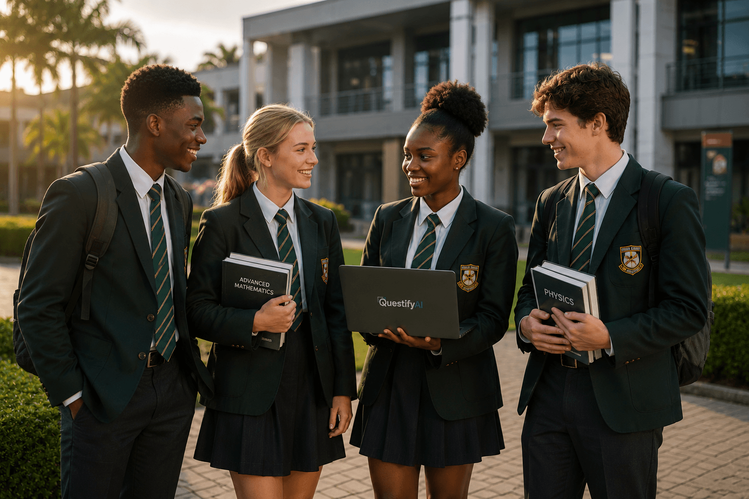 International school students on campus with QuestifyAI